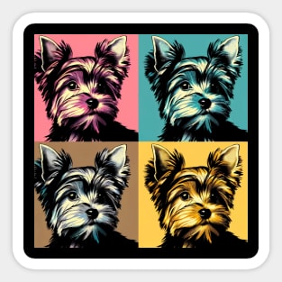 Pop Retro Silky Terrier Art - Cute Puppy Sticker